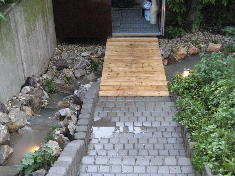 Gepflasterte Treppe